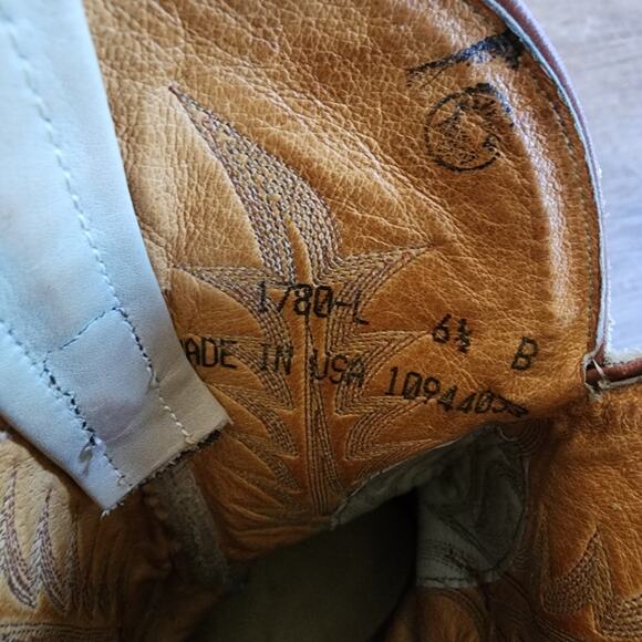 Vintage Tony Lama Kevin Fowler Signed Cowboy Crepe Roper Boots | Women's 6.5B - Picture 12 of 15